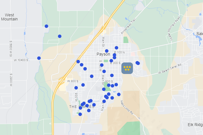 heating and air conditioning repair client map