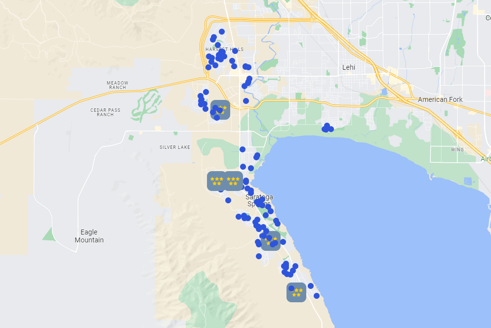 heating and air conditioning repair client map