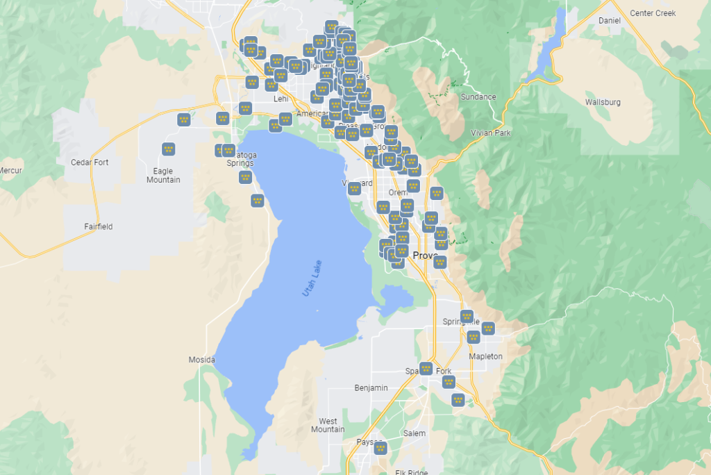 heating and air conditioning repair client map