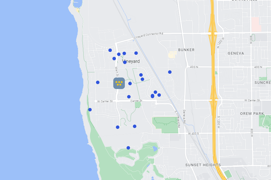 heating and air conditioning repair client map